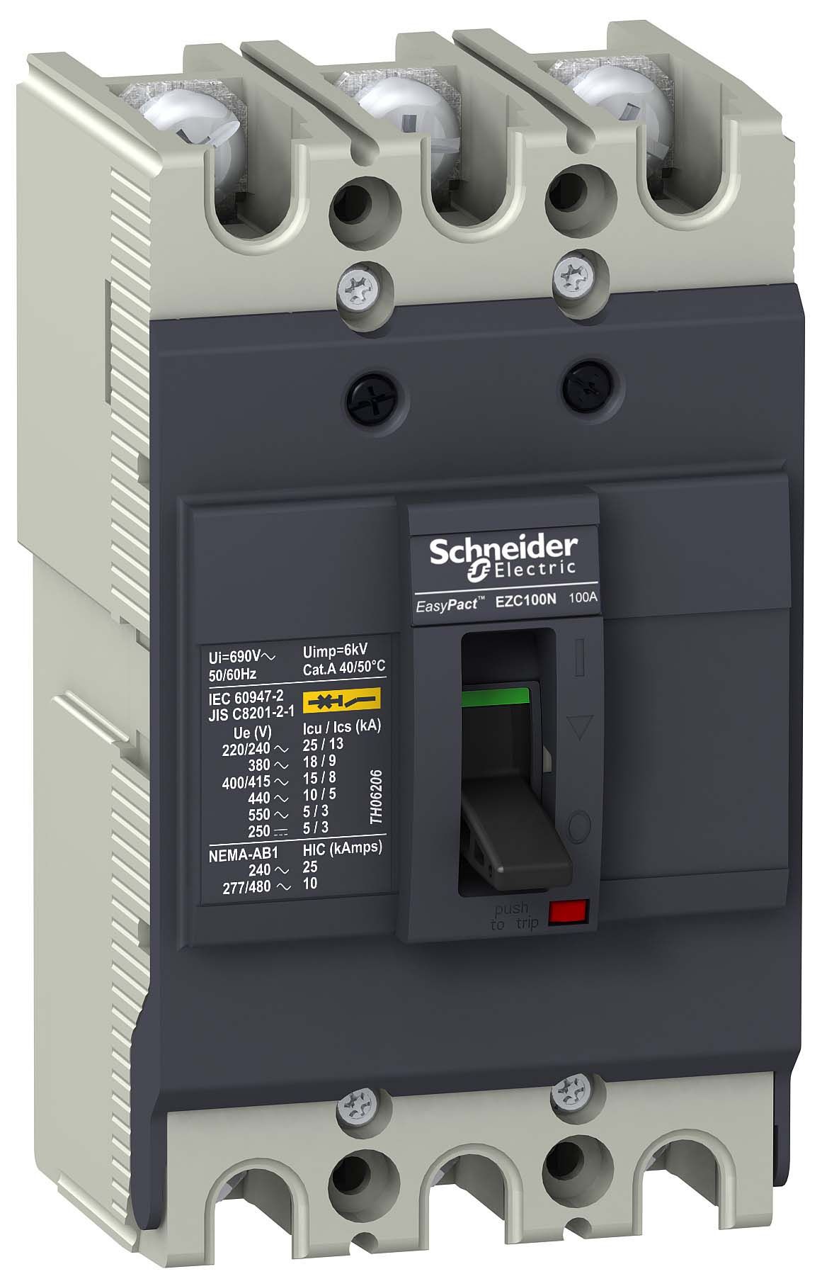 

Автомат 3-полюсный Easypact EZC 60А 18 кА EZC100 Schneider Electric