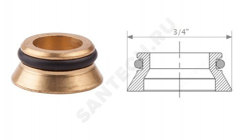 

Переходник R483 3/4"ЕК с герметичной прокладкой EPDM евроконус-плоскость Giacomi