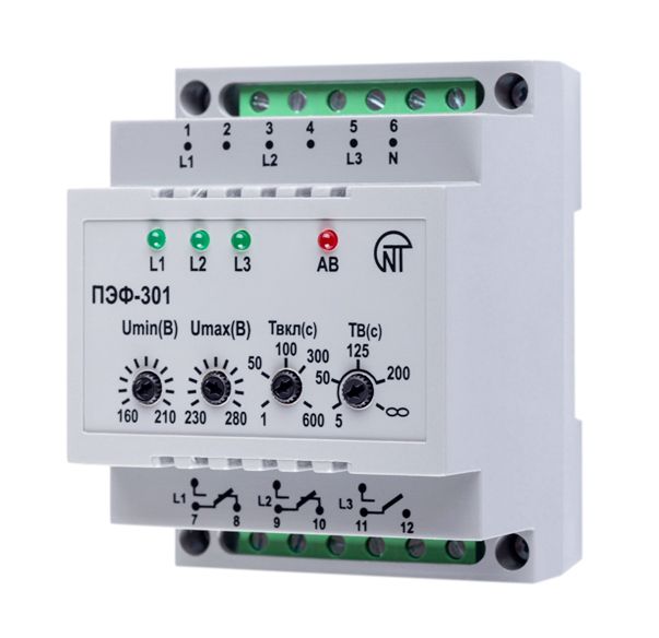 

Переключатель фаз электронный ПЭФ-301(4модуля)