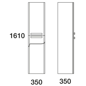 Пенал Нота 38, б/ящ, одинарный, корзина, белый 2