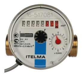 Счетчик холодной воды Ду=15мм, L=80мм импульсный выход ITELMA WFK24.D080 6